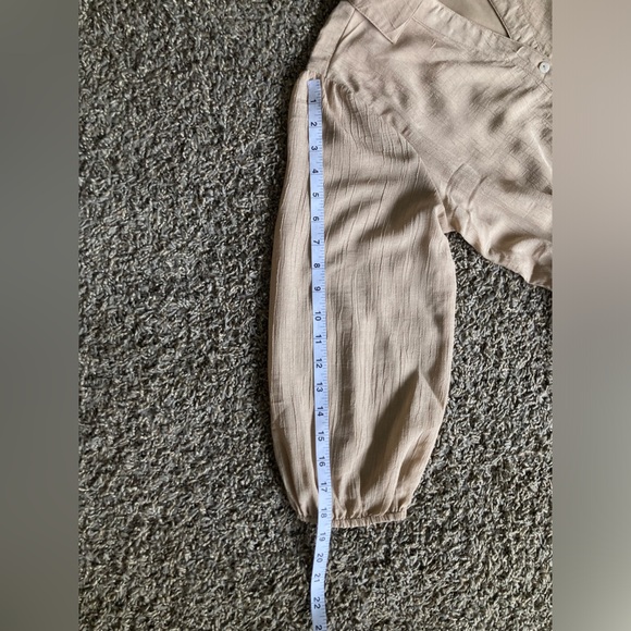 Hint of Blush Belted Tiered Shirt Dress in Beige - Picture 10 of 16